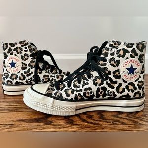 Converse All Star Chuck Taylor Leopard Hi Tops, Women’s size 6.5